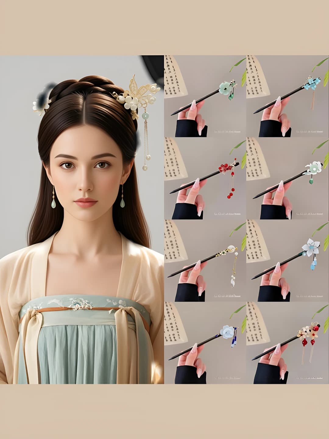 Ayollar uchun retro uslubdagi yangi xitoycha fransuzcha shpilka, qo'lda ishlangan, fransuzcha va qipao uchun