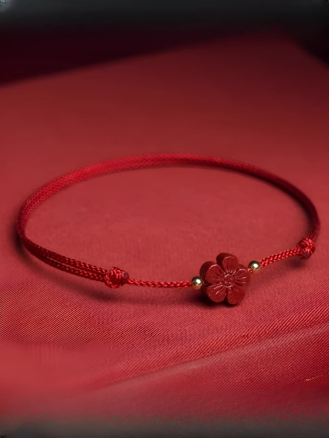 S-270-2 four leaf clover wine red cord