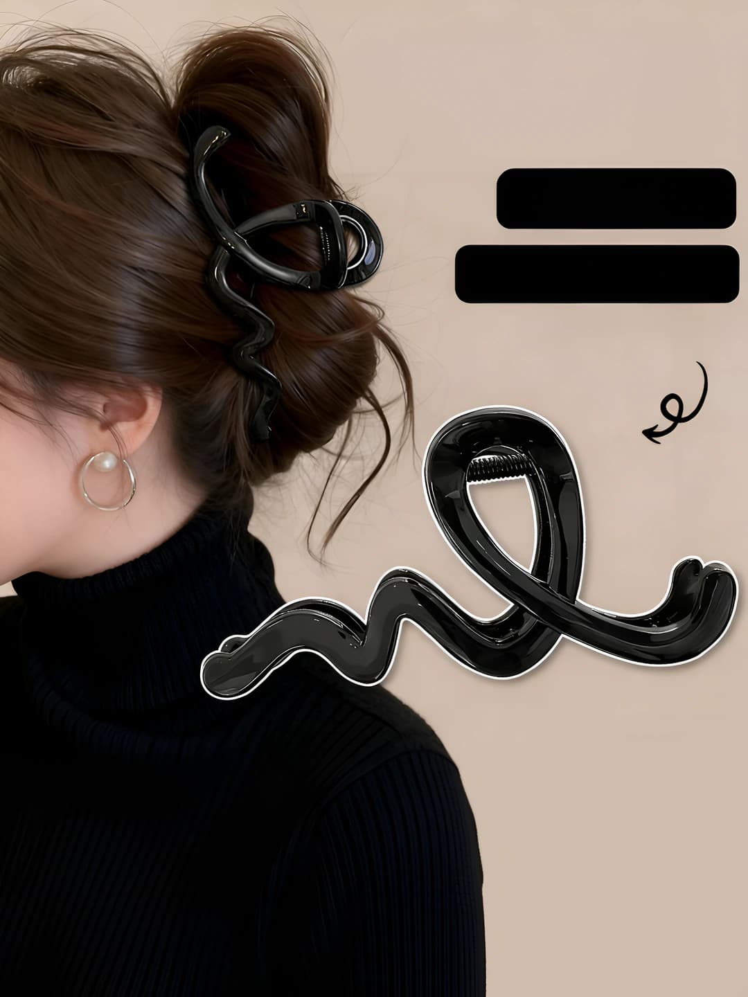 Black Wave Clip, 13 cm
