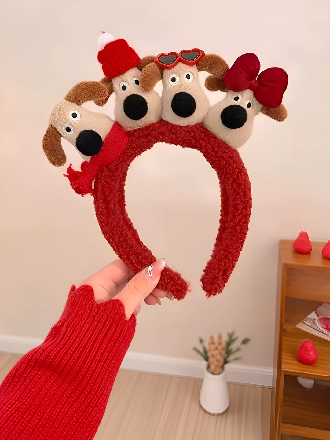 Boss dog red cartoon plush headband
