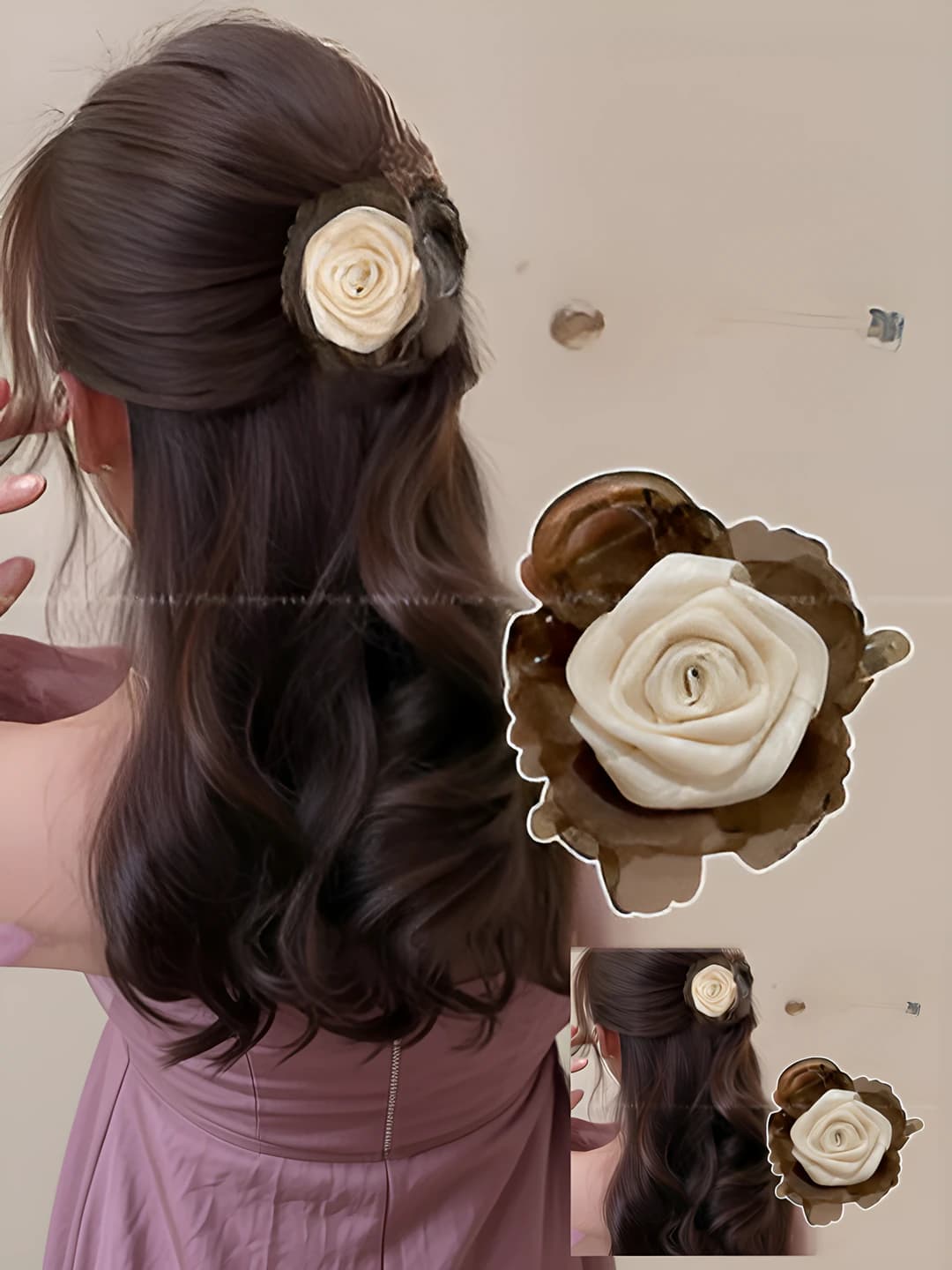 11# Beige-coffee flower 8 cm