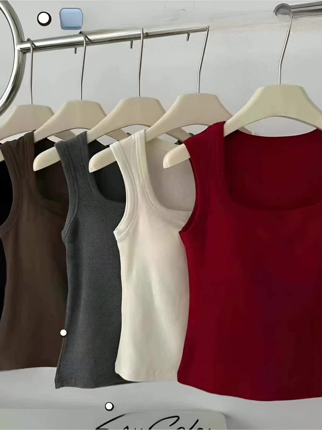 Women's warm tank top, slim fit, solid colour, autumn-winter, can be worn outside