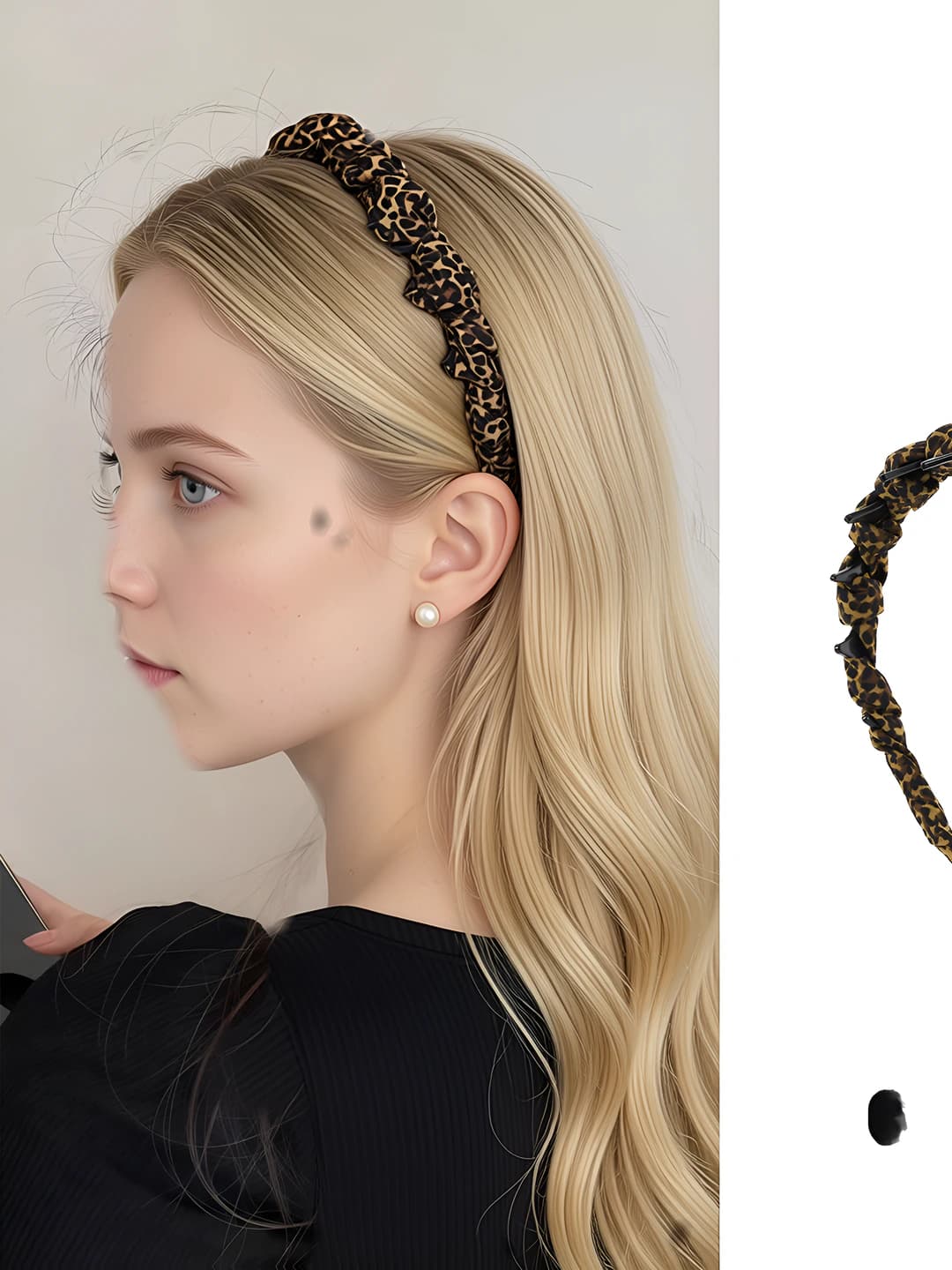 Leopard naqshli soch toji