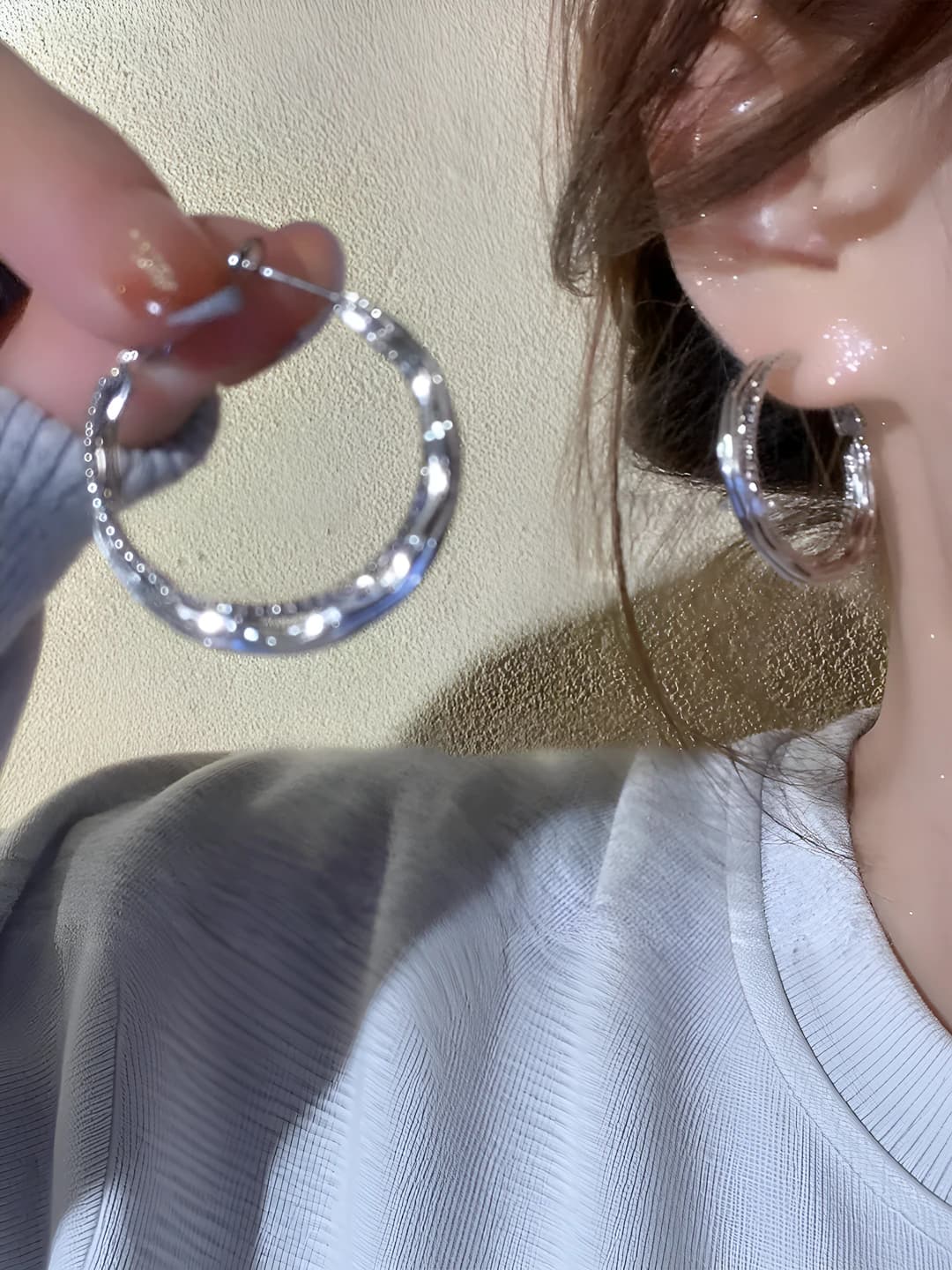 10# Twist Earrings - Silver