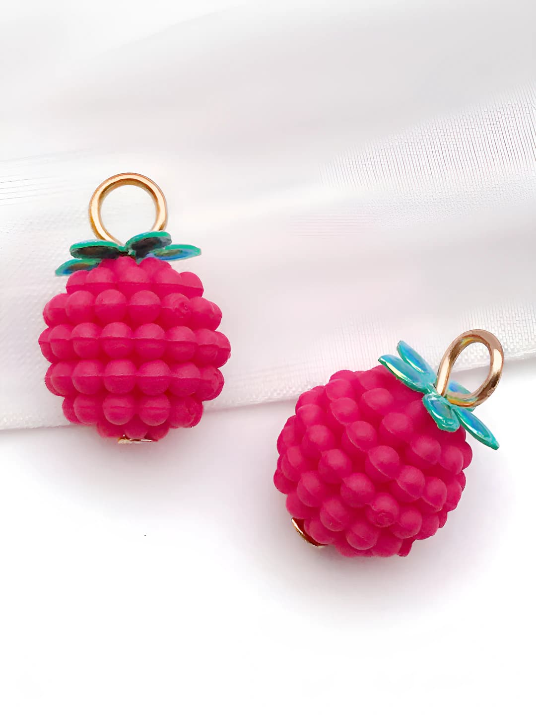 Rose red 3D raspberry, 12x17mm, 0.8g