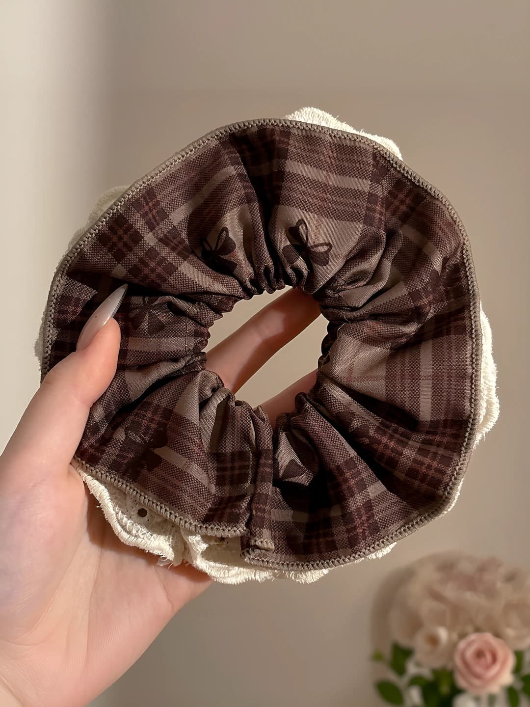 Plaid, ribbon, 15 cm