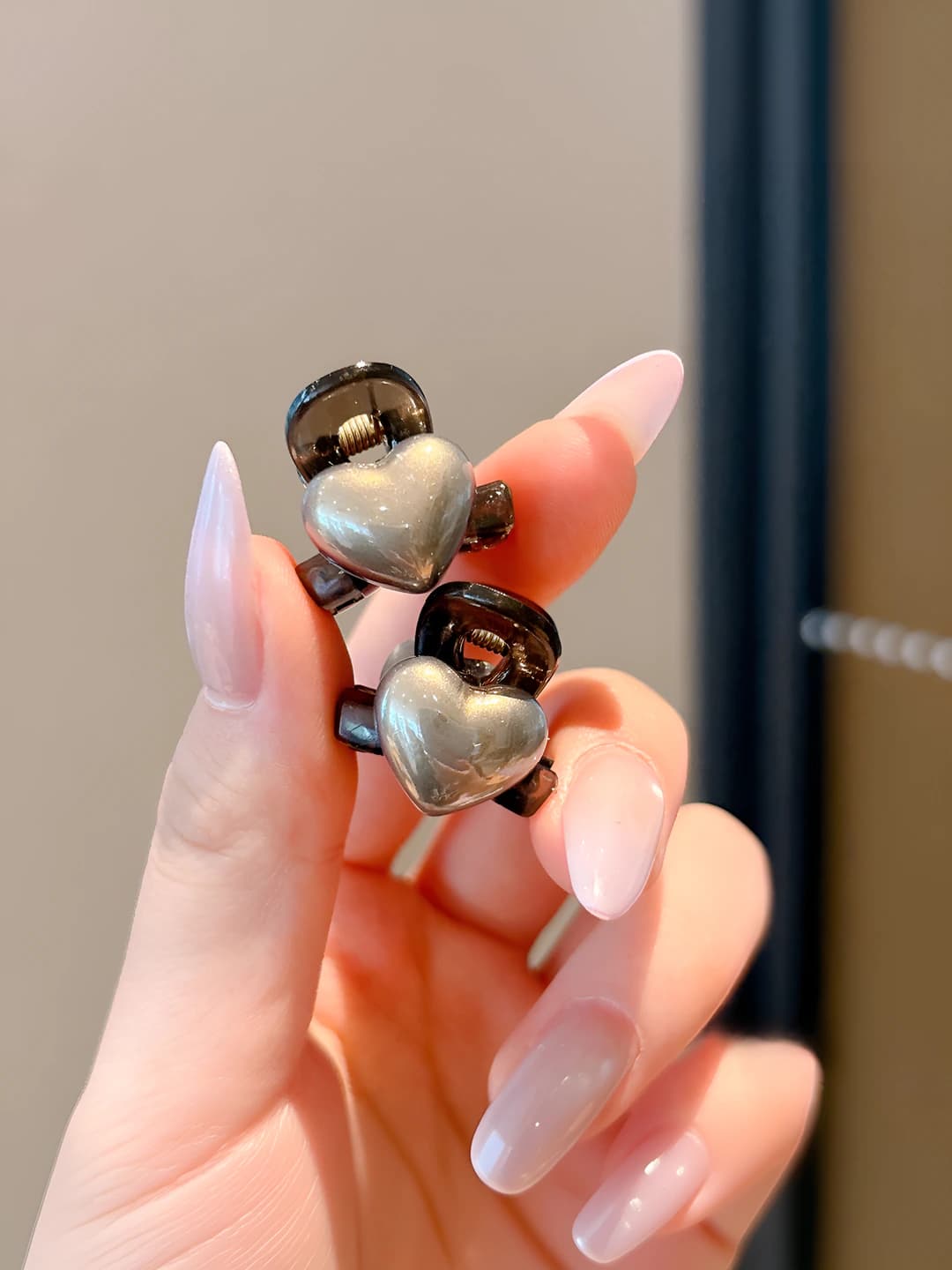 Grey heart 2 pcs