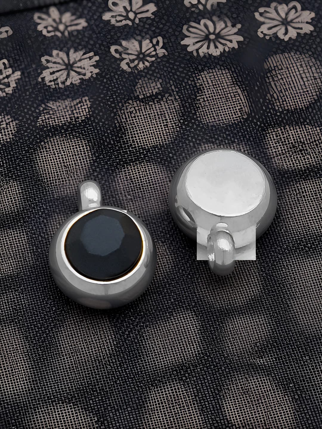 Steel 6x8.5x4mm 1.5mm black 12th birthstone