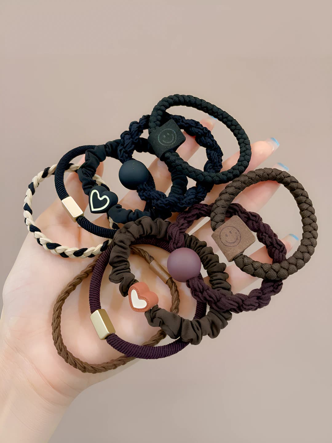 Brown + black 10 pcs