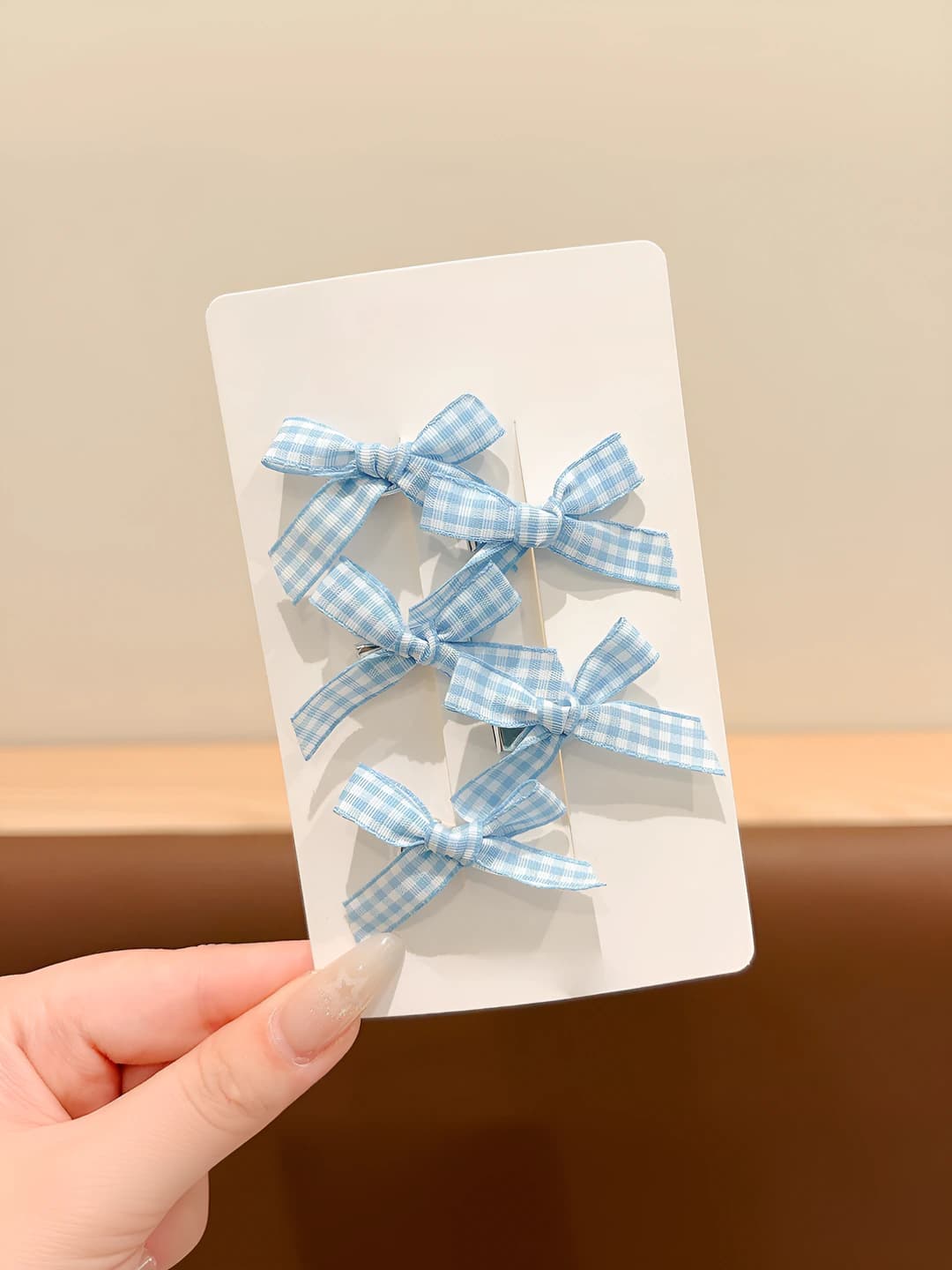 3# Blue plaid, 4 cm, fabric + alloy