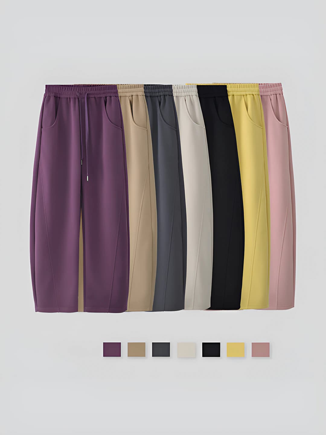 Women's sports pants autumn-winter 2026, high waist, plus size, slimming, loose fit, elastic waist, trousers, 50%–70% cotton