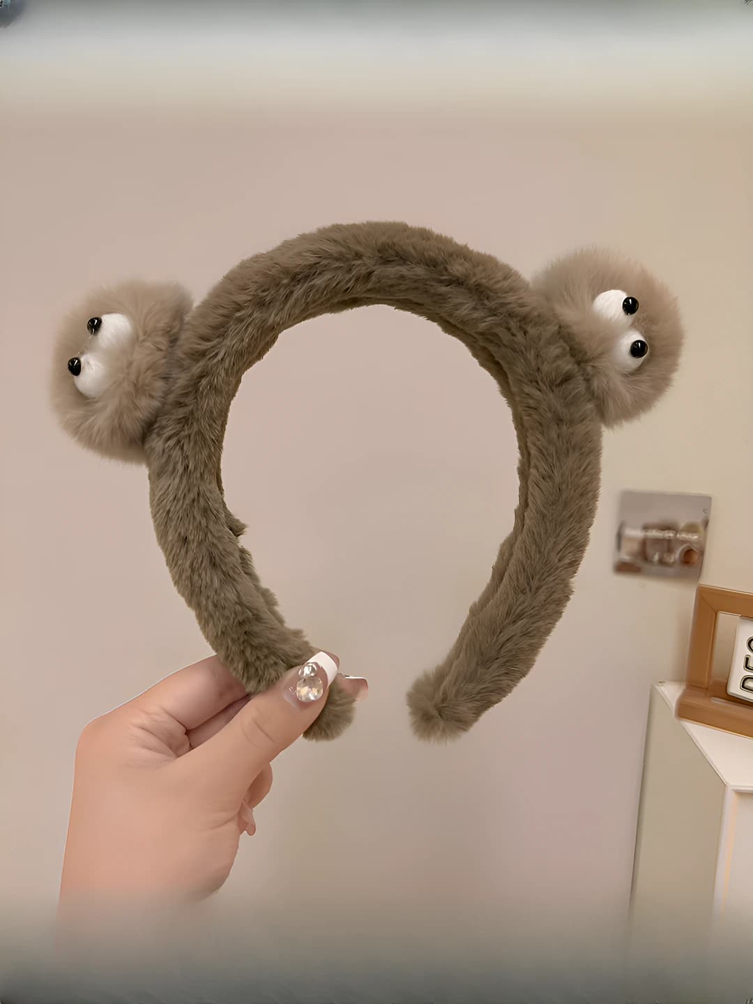 Plush coal headband - Coffee