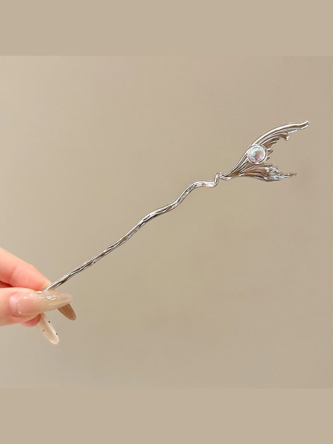 16# Moonstone fishtail hairpin