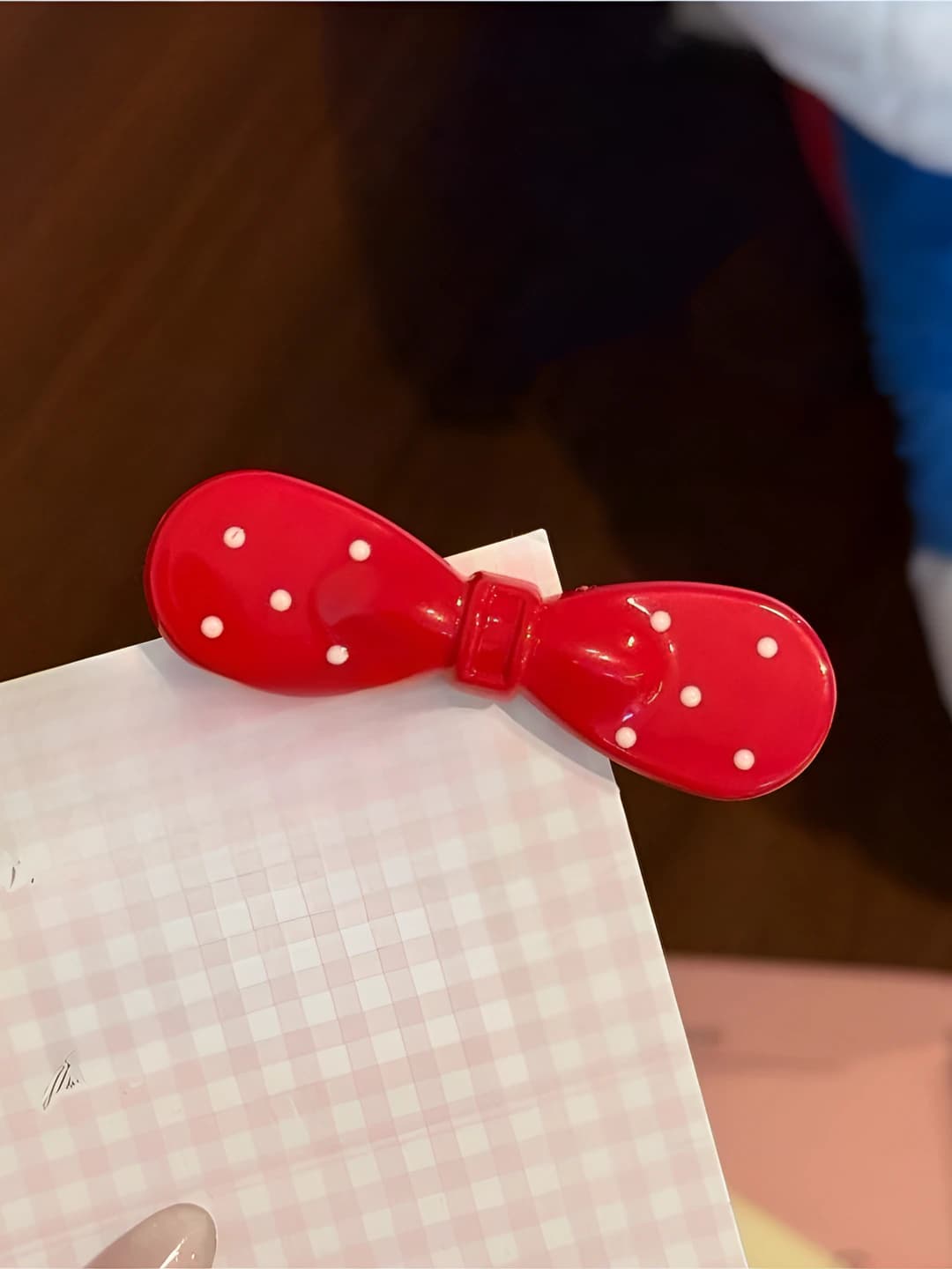1# Macaron bow hair clip - Red