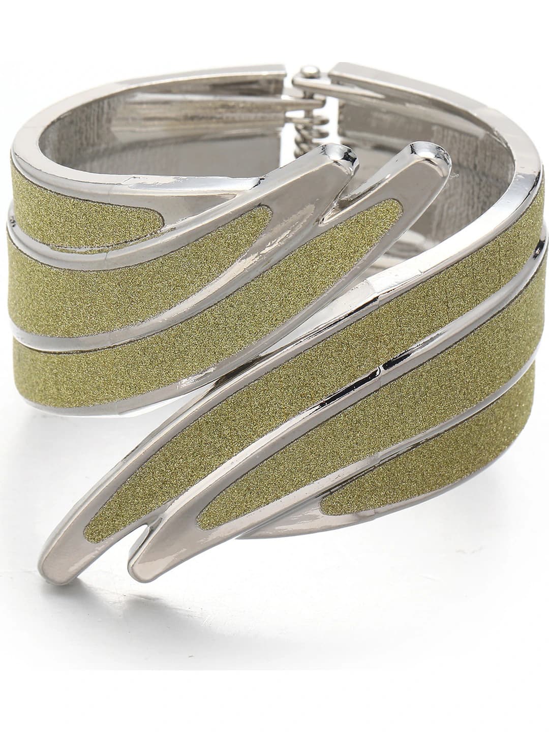 Silver base, green