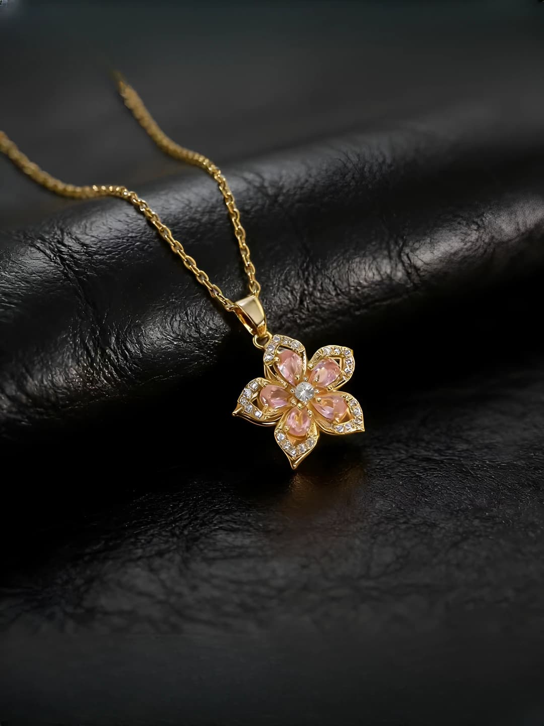 165-11 Rotating Necklace - Gold Pink