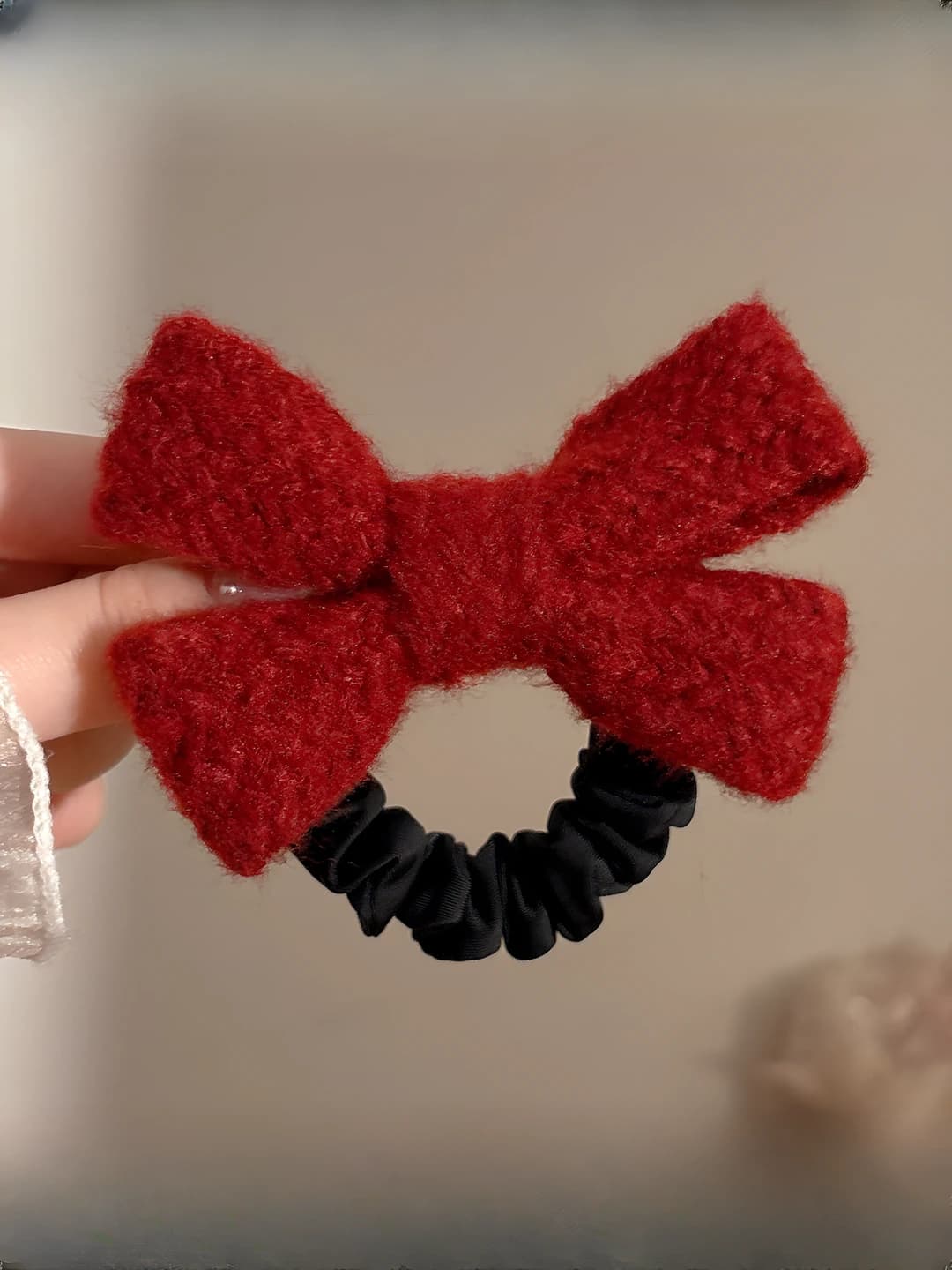 2# Anklara red hair tie ~6 cm, bow ~10 cm