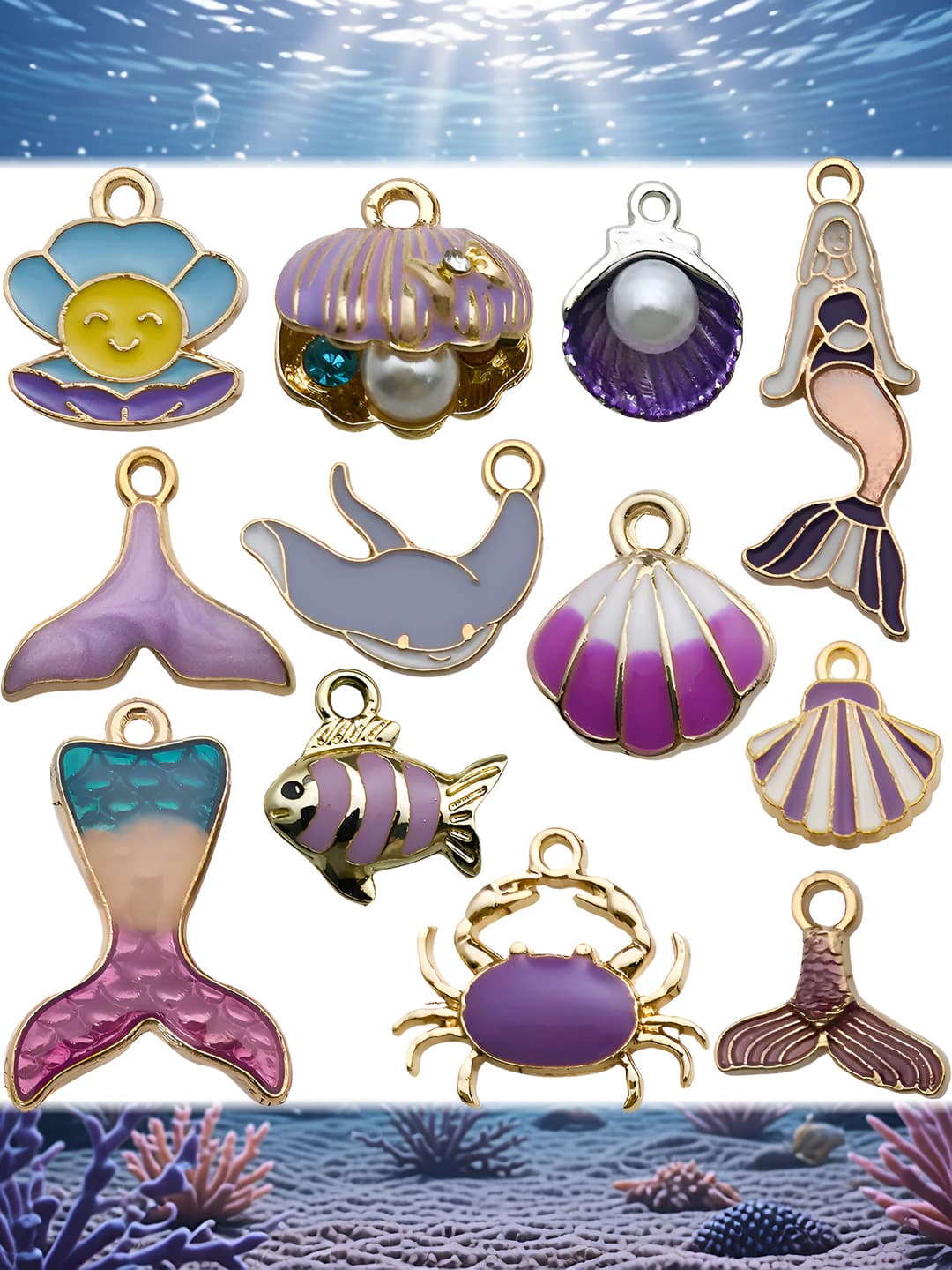 Mixed 12 pcs, purple, SN617