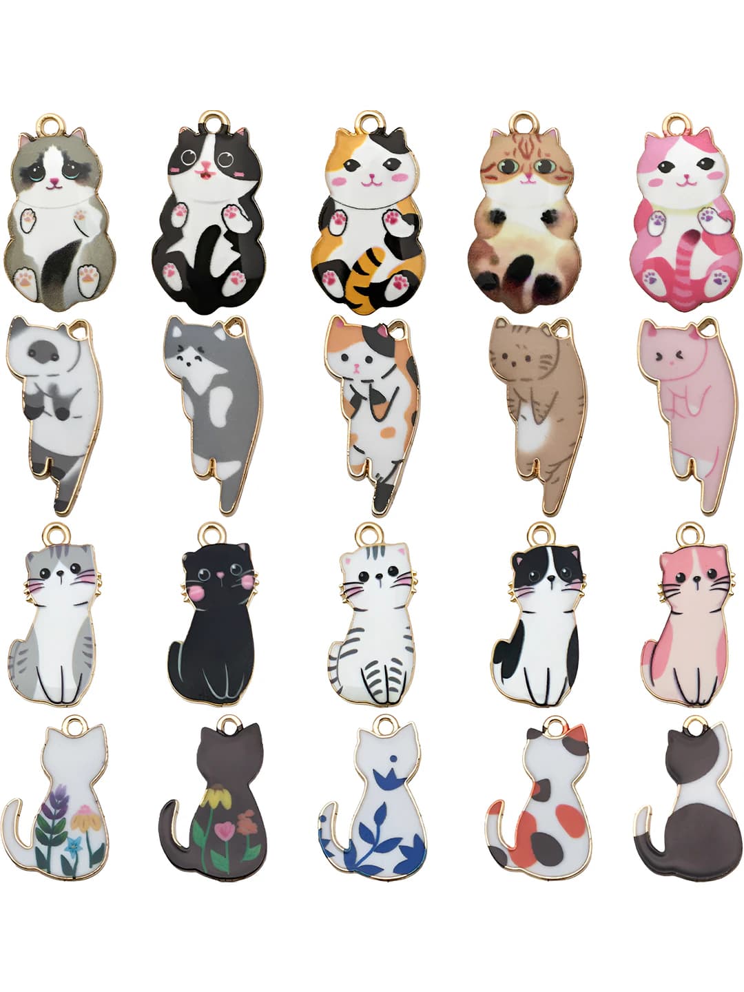 20 pc Mixed enamel print cat 23.7g