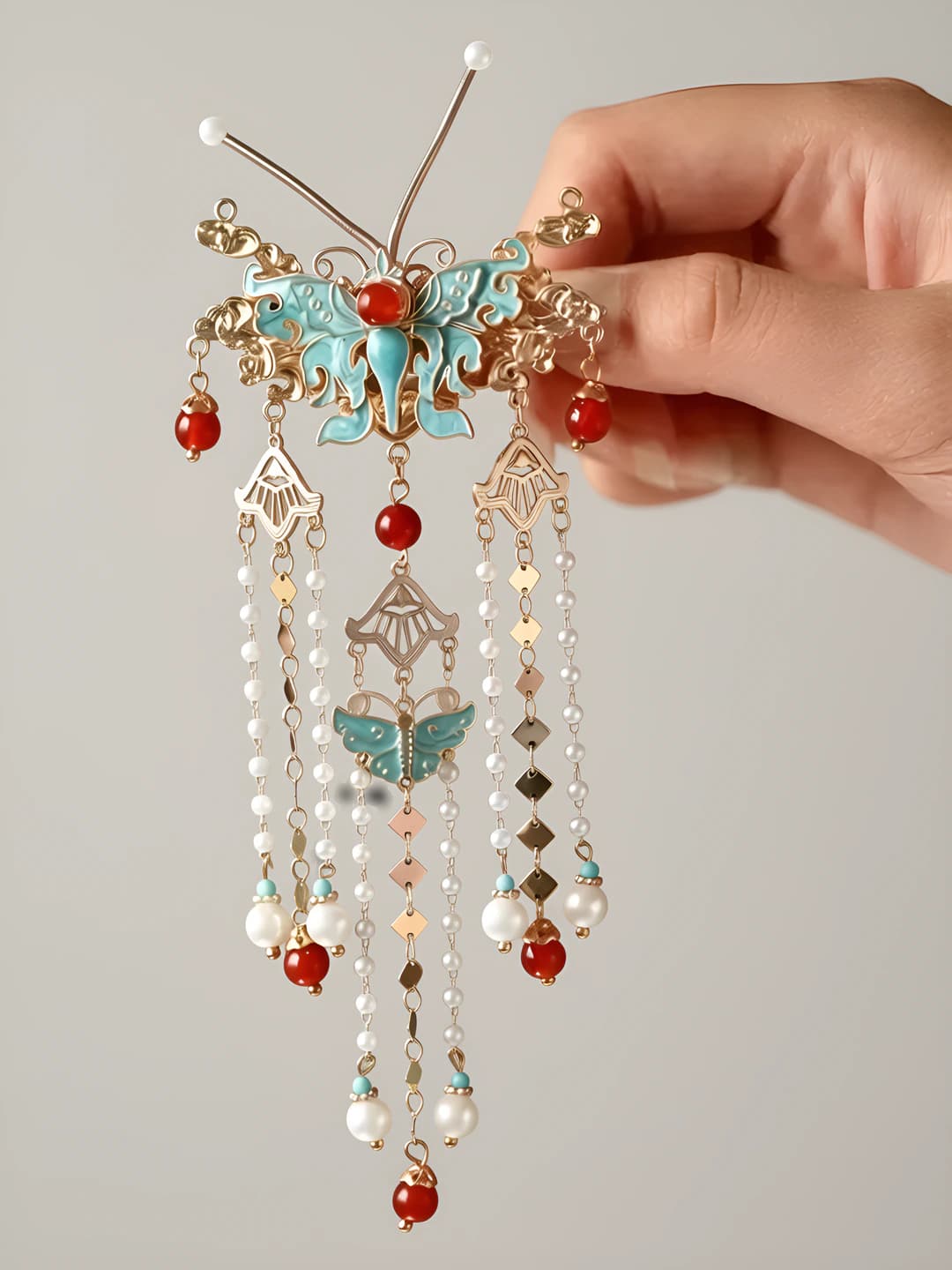Butterfly Tassel Hair Clip