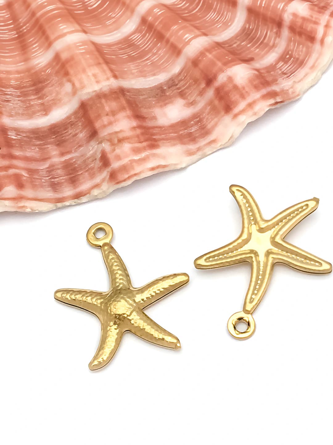 1 pc gold small sea star 17x15x2mm hole 1.1mm
