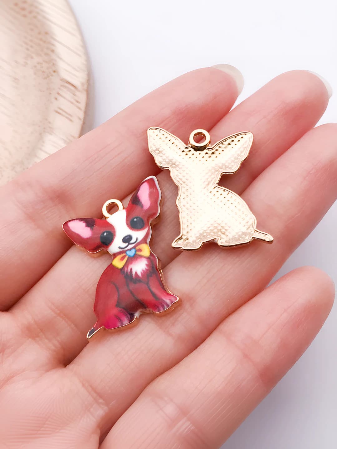 Red Chihuahua bow tie, 25x19mm