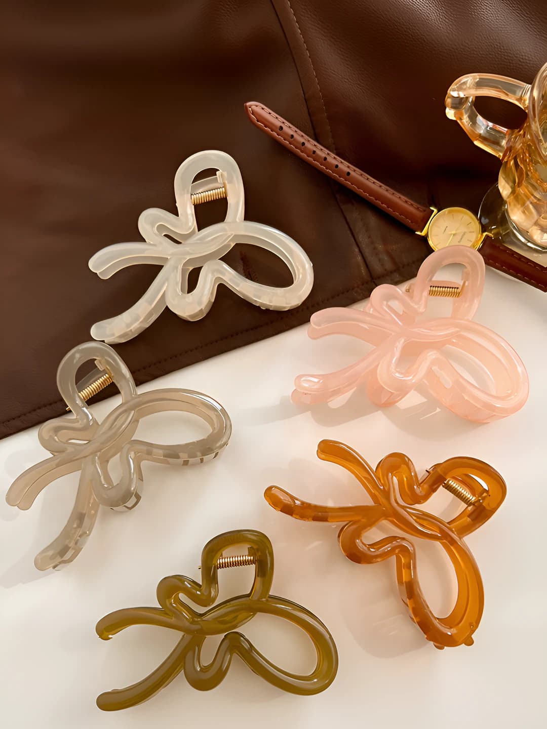 Women's summer transparent acrylic butterfly hair clips