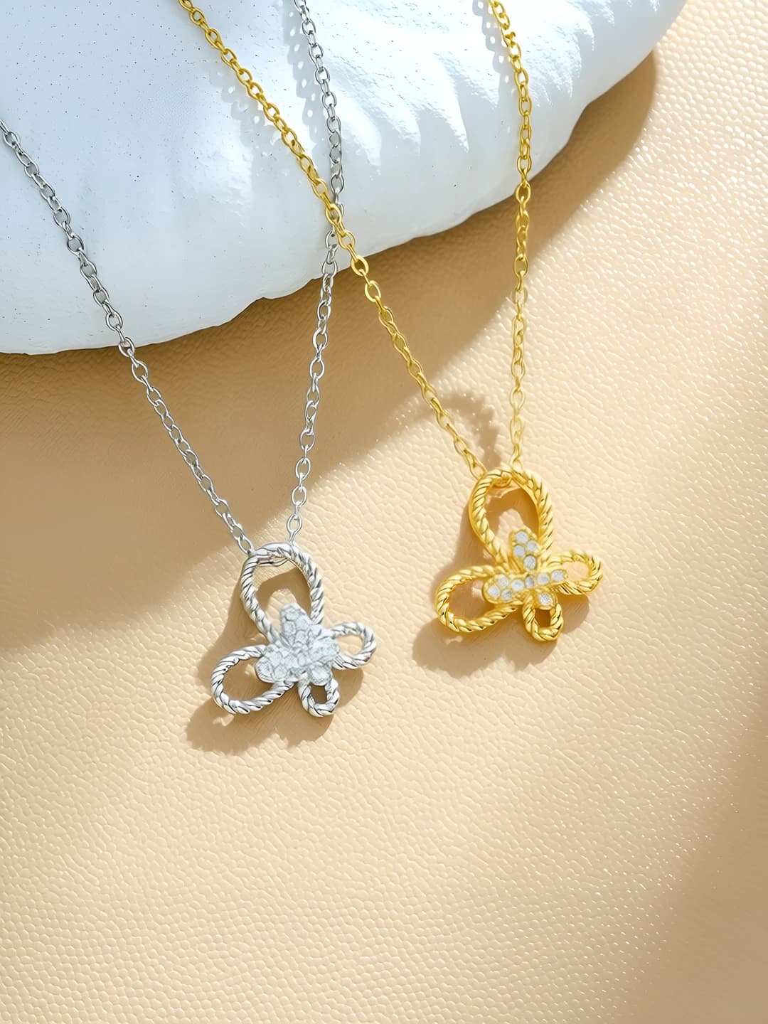 Женское ожерелье из титановой стали с 18K золотым покрытием, длиной 41-50 см, весом 3 г, с O-образной цепочкой, косы (вязка), элемент дизайна: бабочка, стиль: легкий шик, тип товара: ожерелье, для кого: женский
