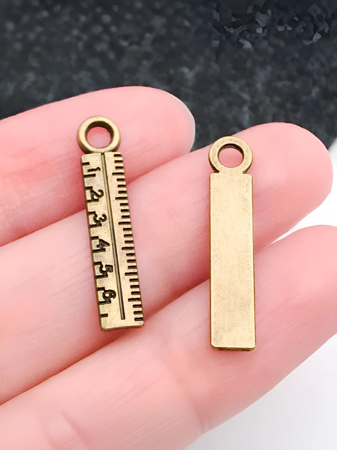1 pc antique teal ruler 5x24mm-0.7g-20276