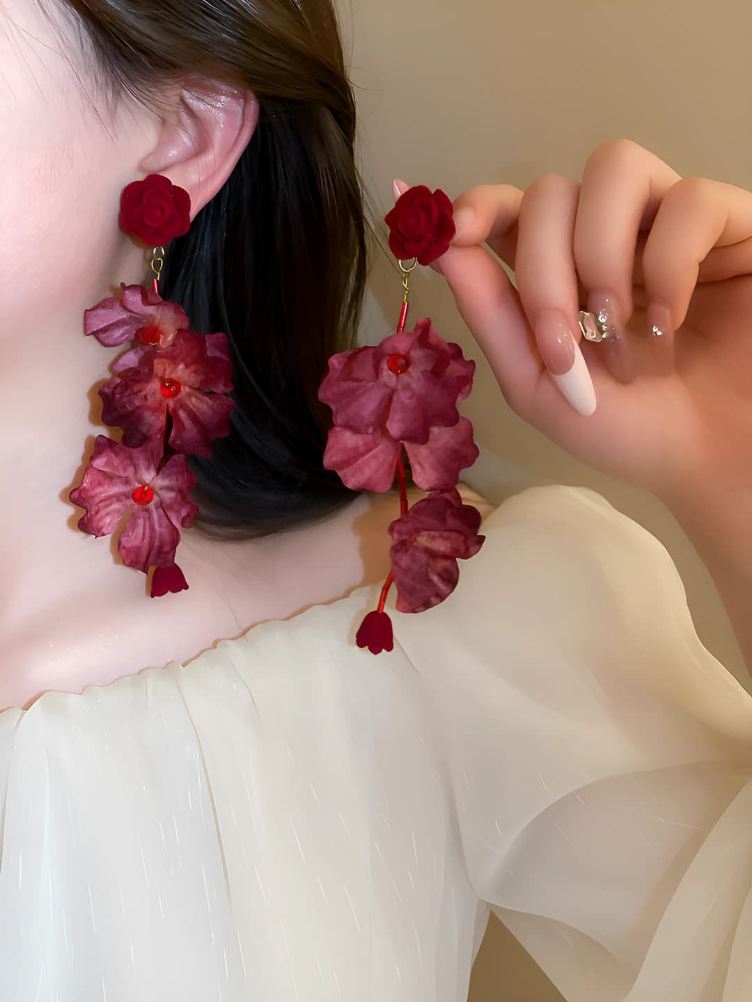 4# Silver post-Red-Flower