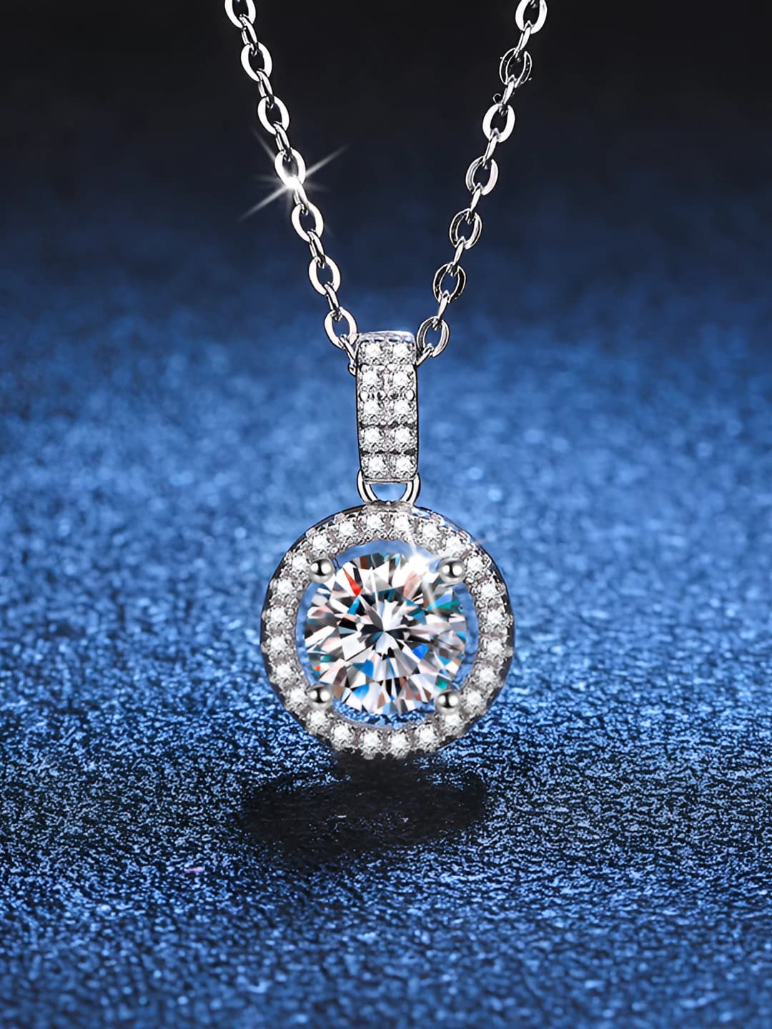 Женская серебряная цепочка с кулоном из моissanite, 1 карат D цвета, в корейском стиле