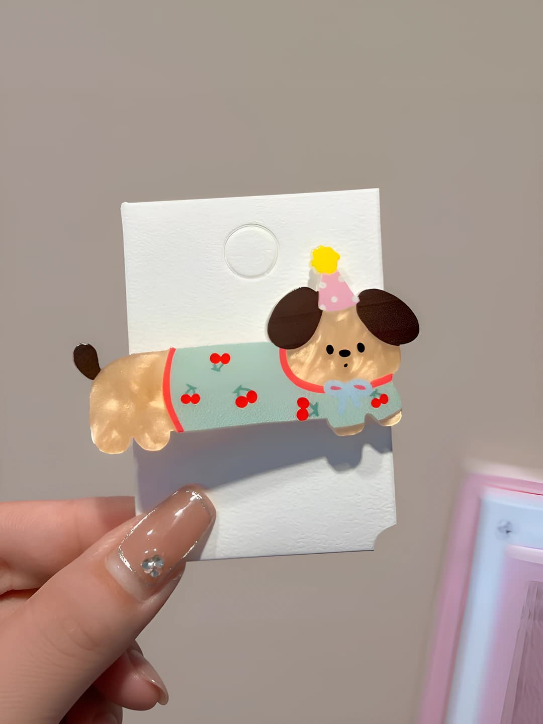 Cherry dog clip 6 cm