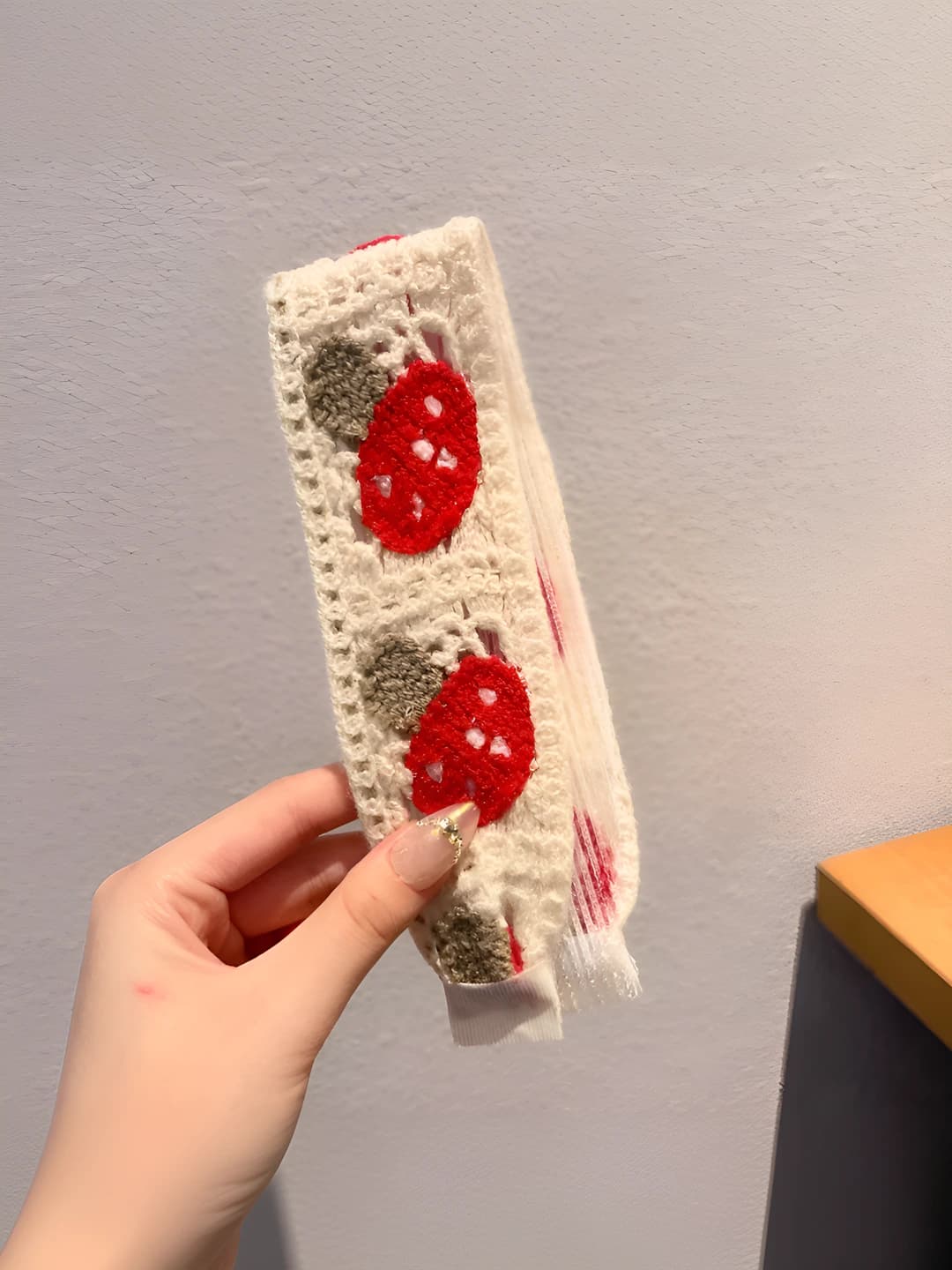 Beige red strawberry