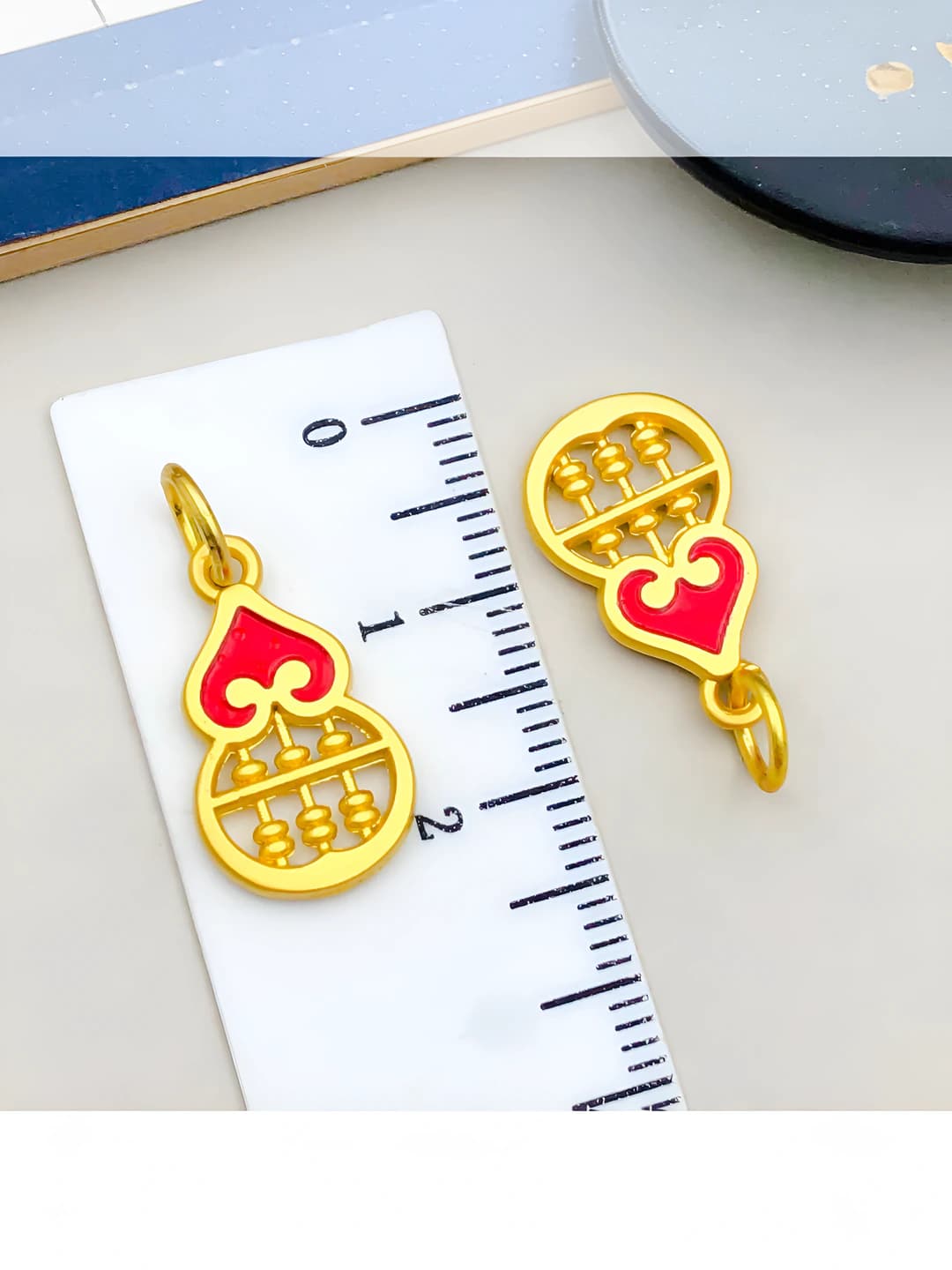 1 шт. Двусторонний тыква абака с кольцом 22x11mm-1.2g