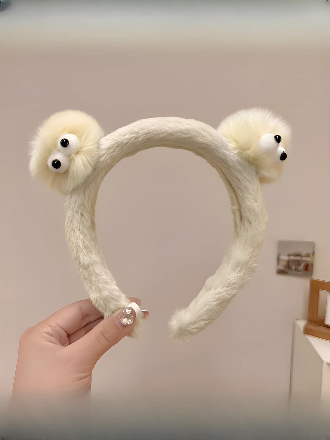 Plush coal headband - Off-white