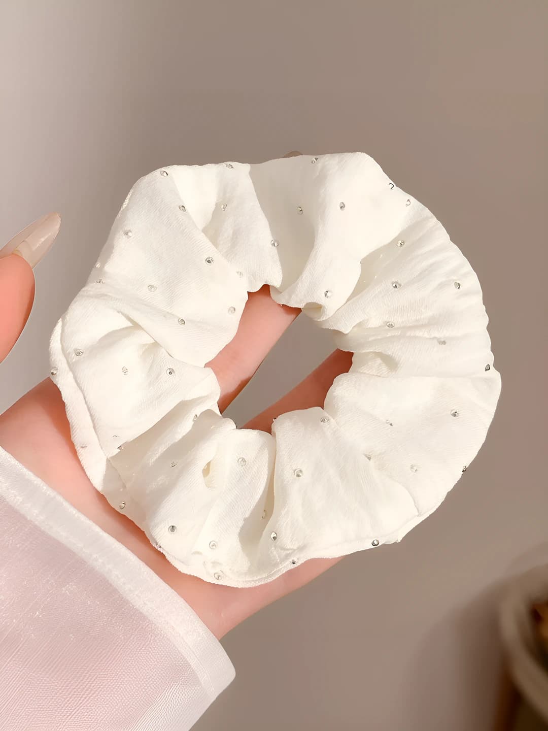 Off-white, rhinestone, large