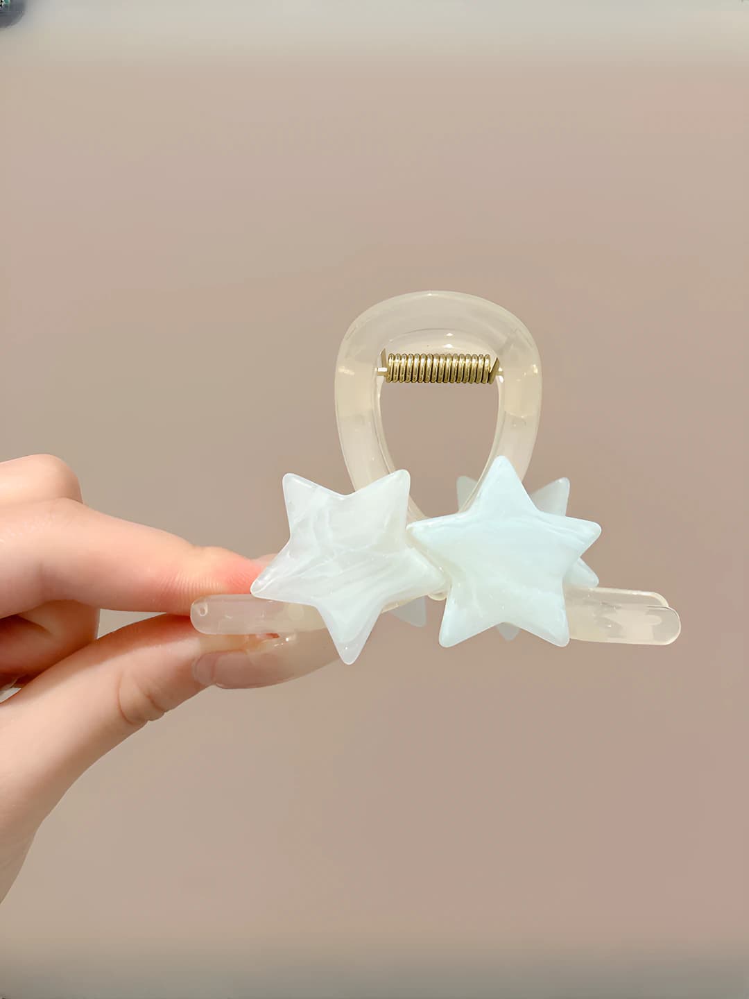4# Light blue stars clip, 8 cm