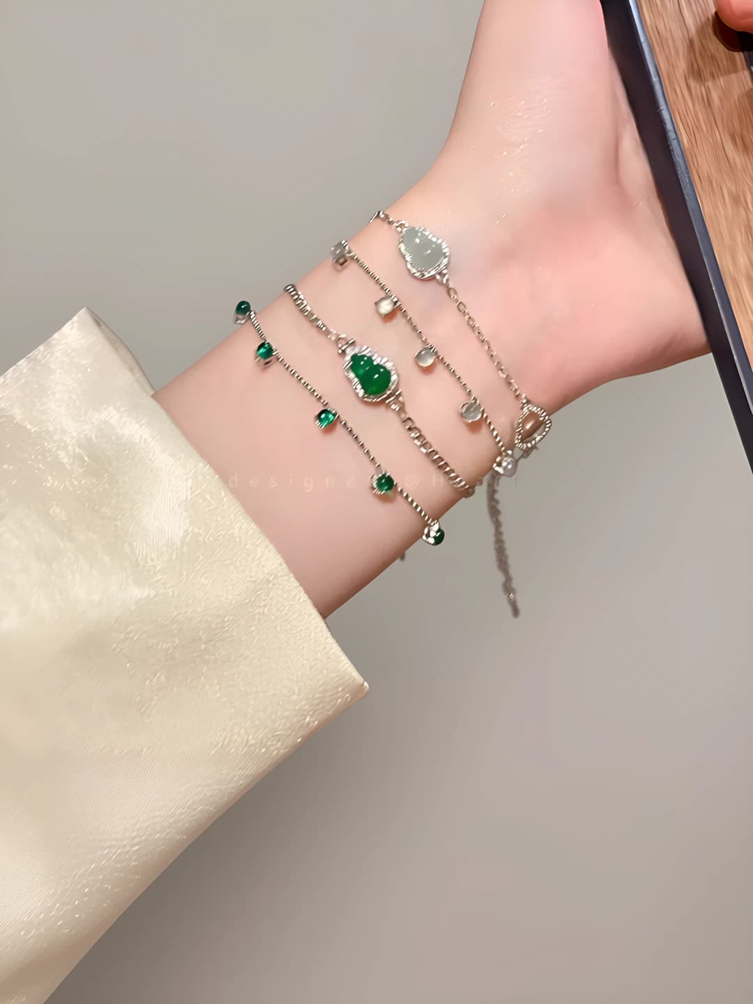 Women's natural stone bracelet in new Chinese style, black, light luxury