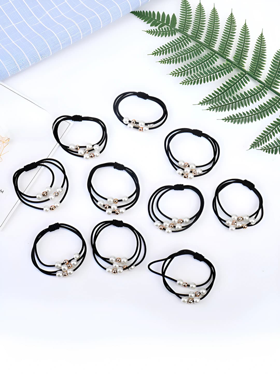 9-bead black, 10 pcs