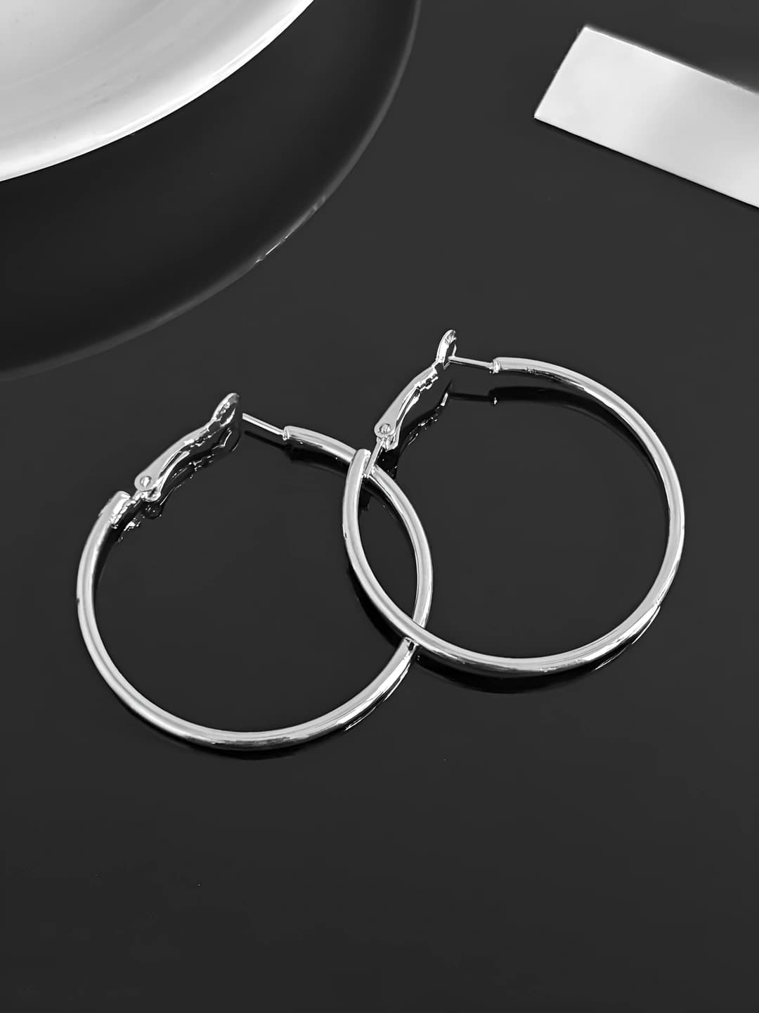 8# plain hoop earring 4cm-clip