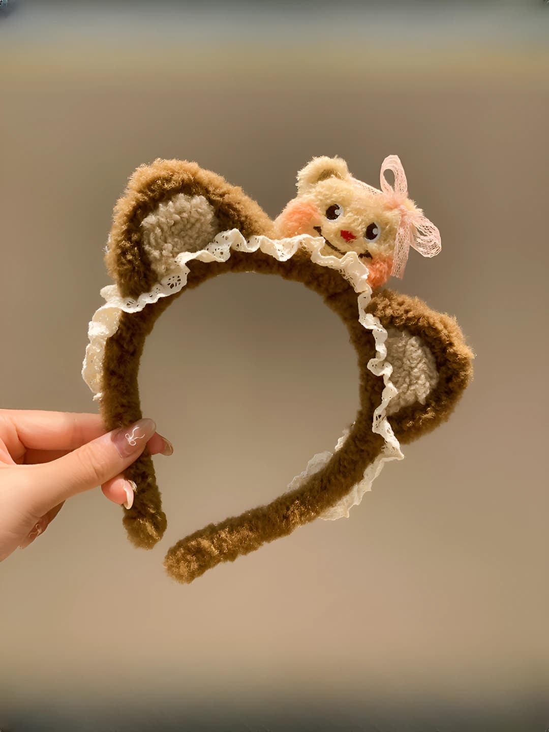 Coffee lace small bear