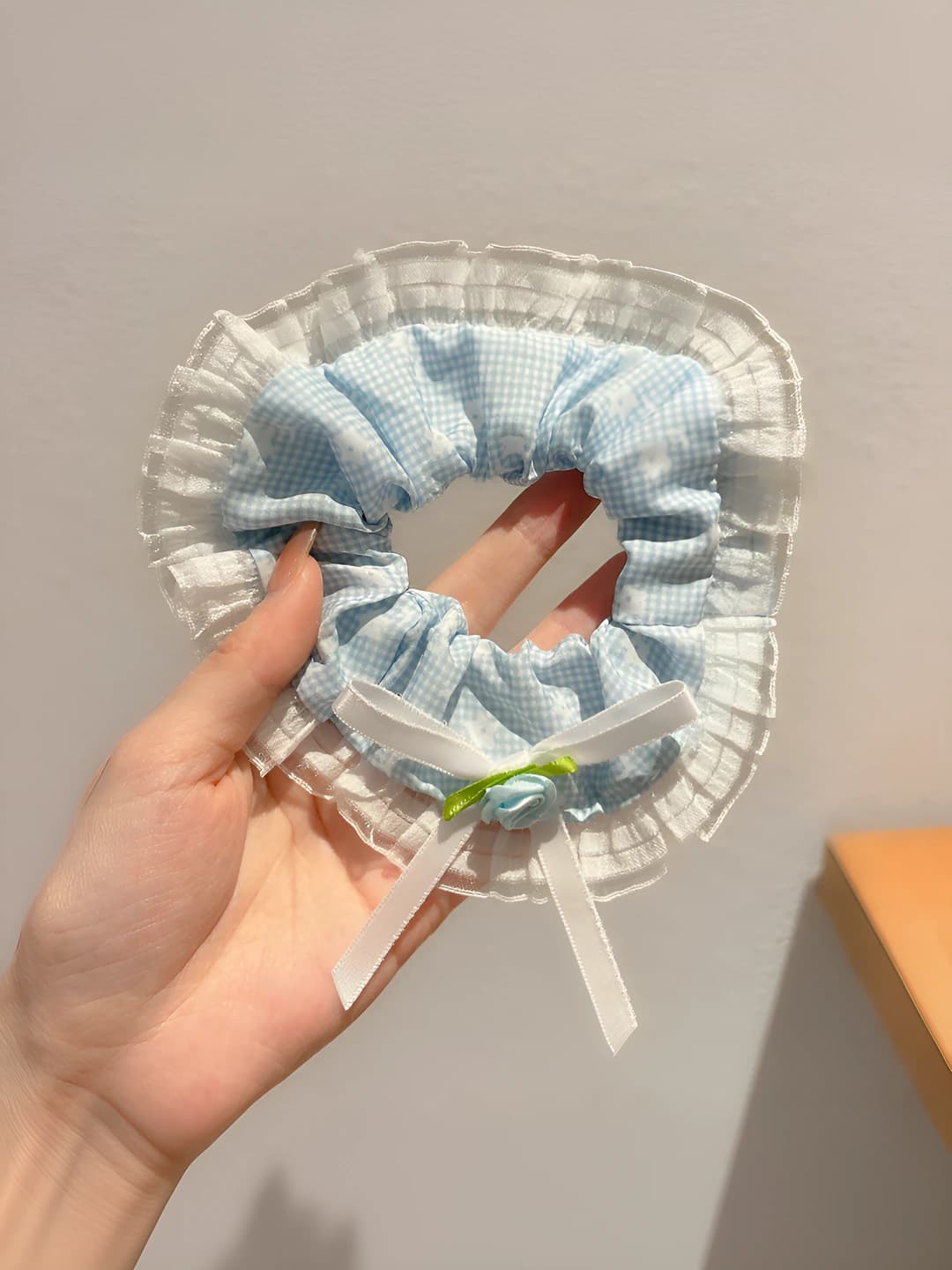 2# Moviy mayda gullar bow 12 sm