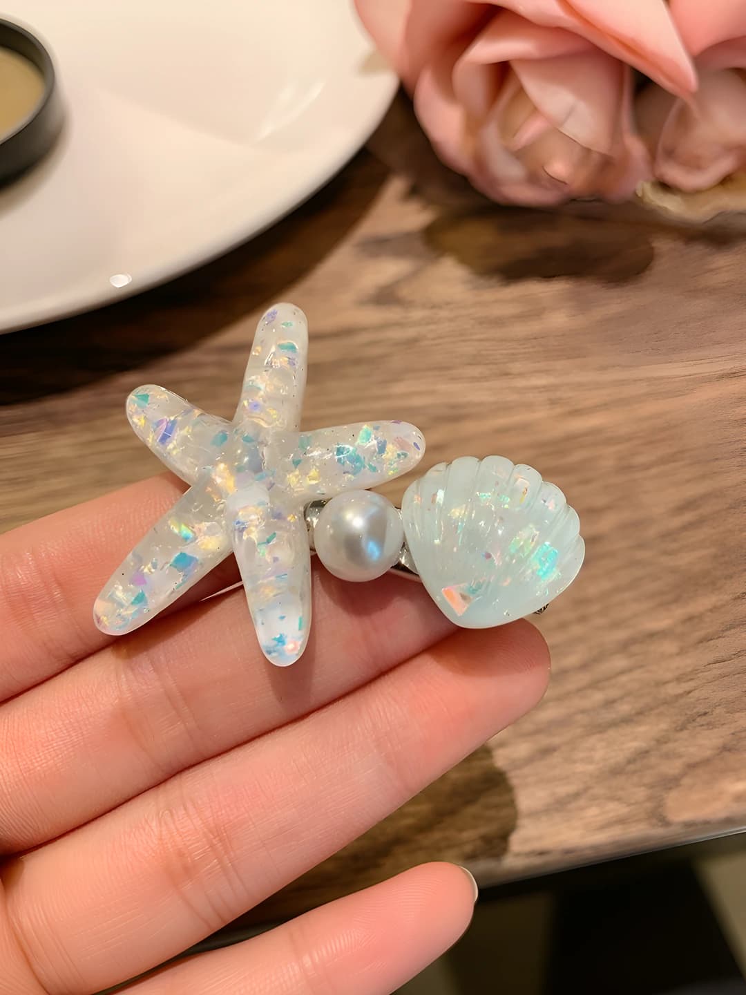 1# White starfish, 5.5 cm, 4 cm