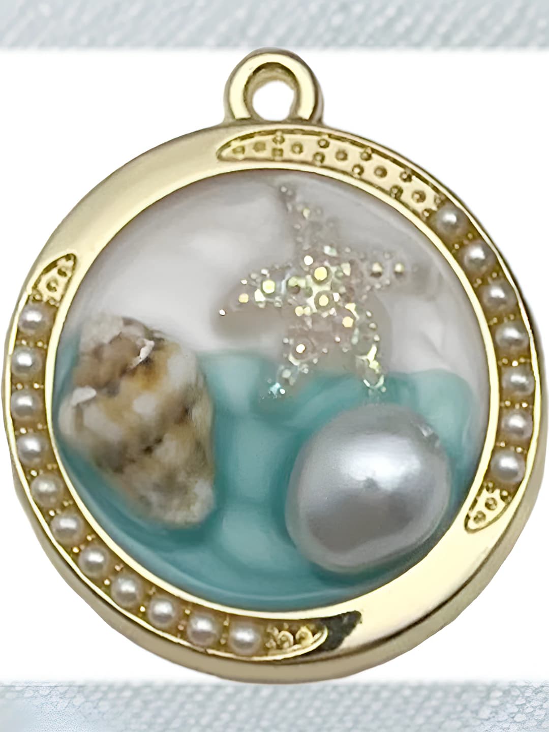 Бирюзовый морской раковина 28x25mm-3.3g-22060