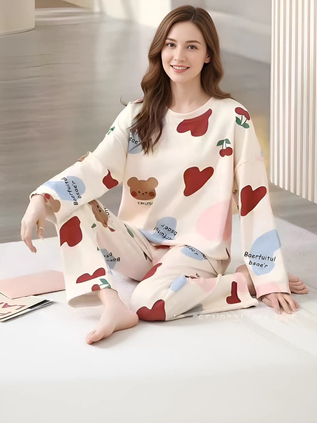 Double Long - Cherry Heart Bear