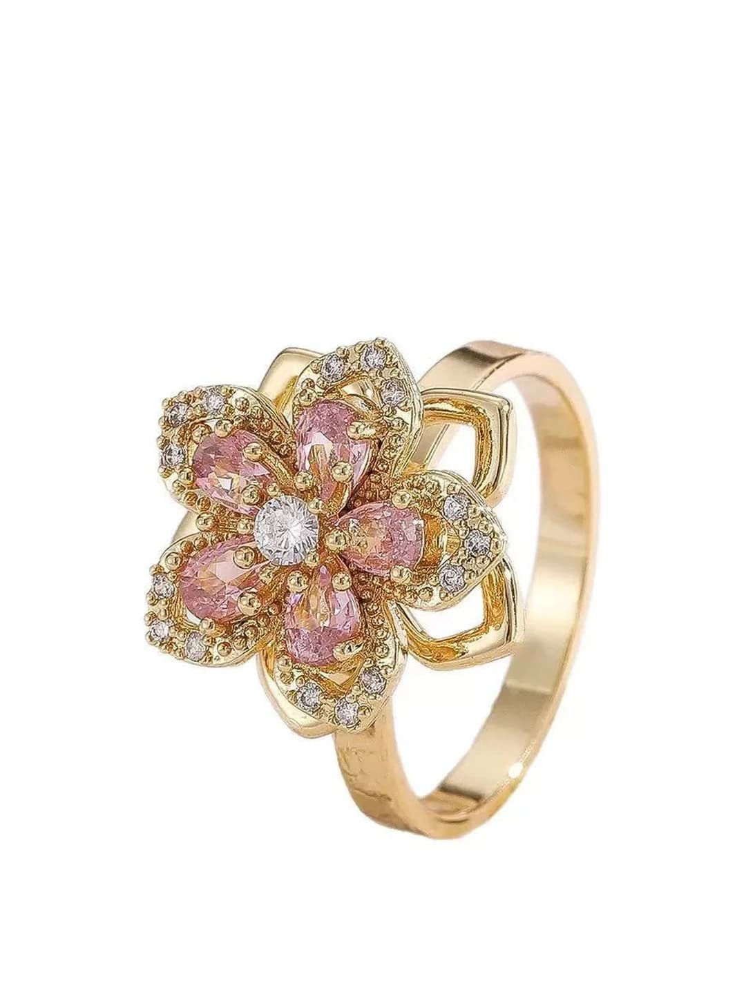 165-11 Rotating Ring - Gold Pink