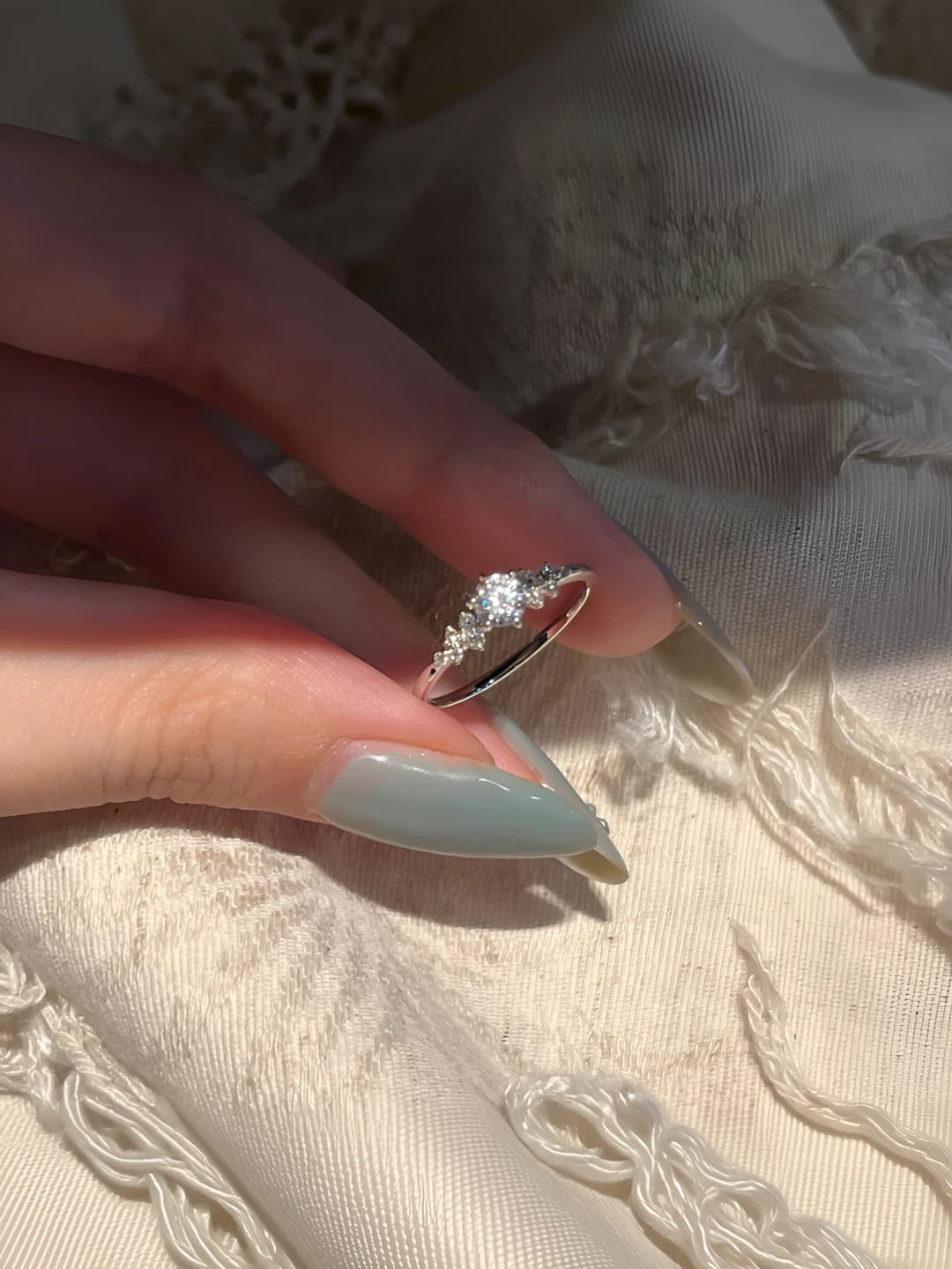 Women's adjustable ring: copper, silver plated, bow design element, minimalist style