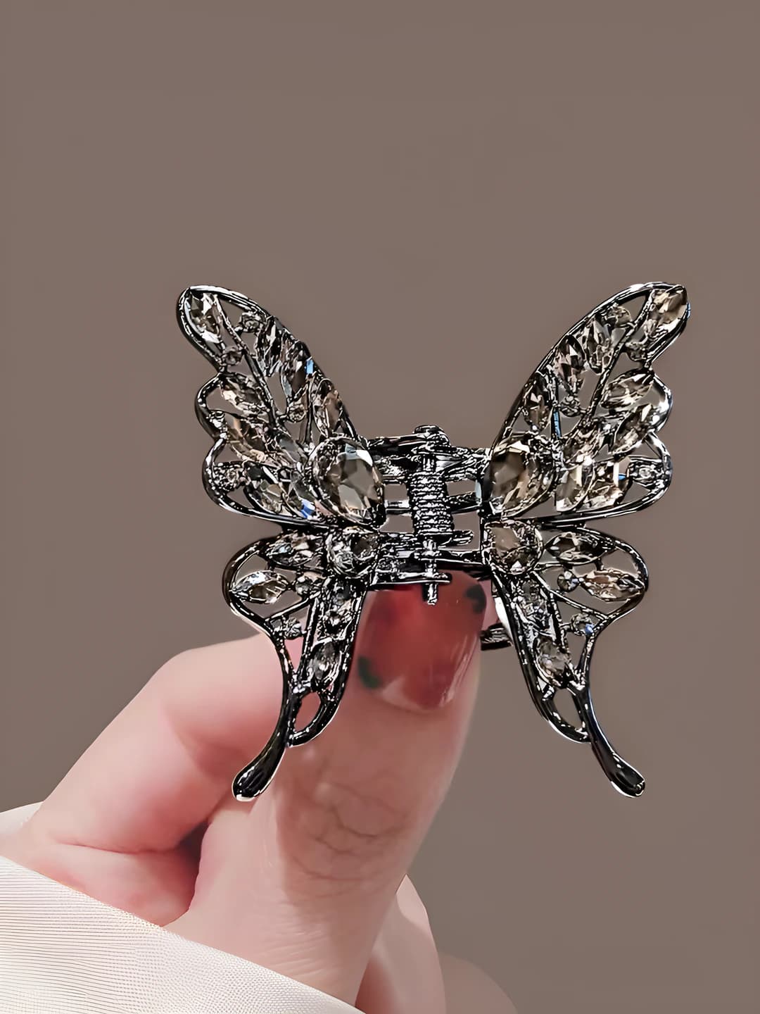 Women's butterfly hair claw clip, small size, for back of head, Korean style