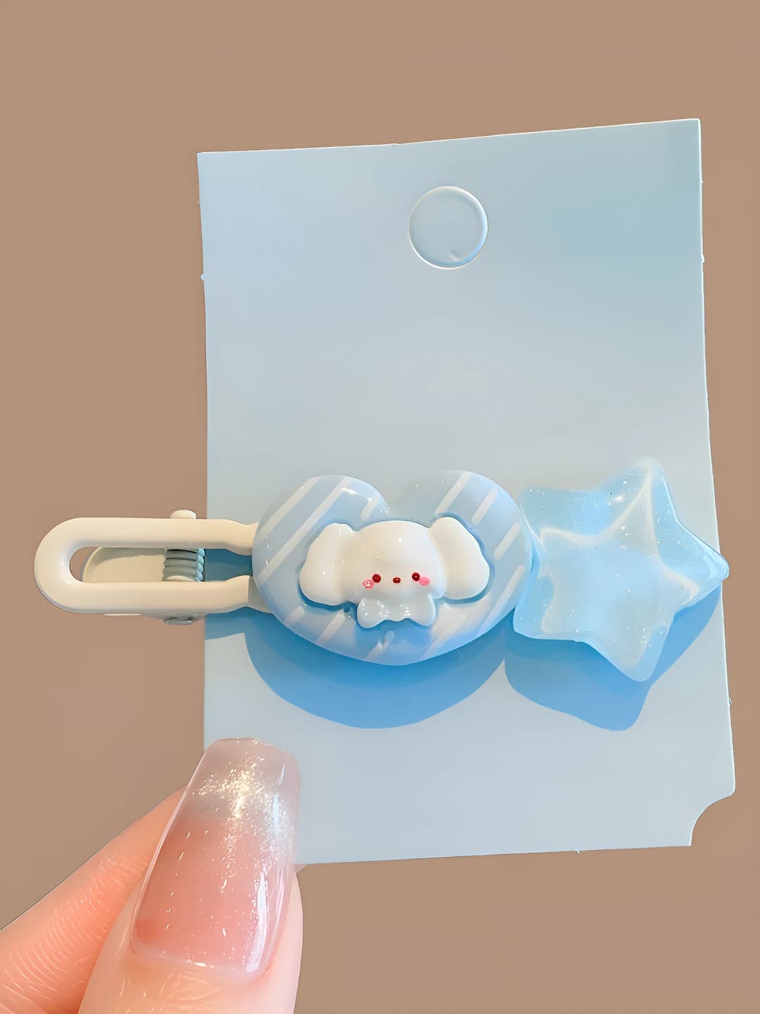 Blue heart dog snap clip