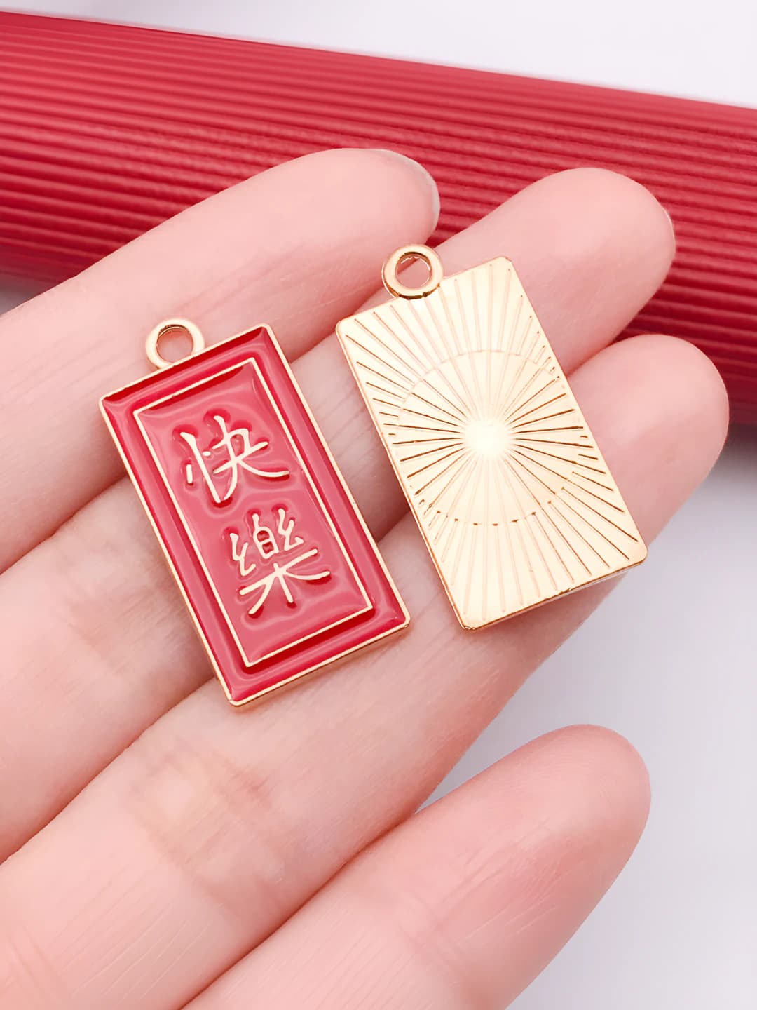 Chinese style plate (Joy), 13x27mm, 1.7g